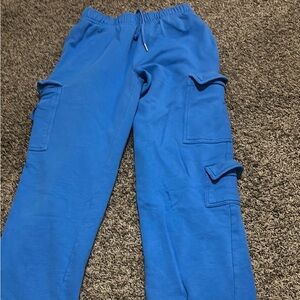 Garage Blue Track Pants with Elastic Waistband and Comfortable Fit
